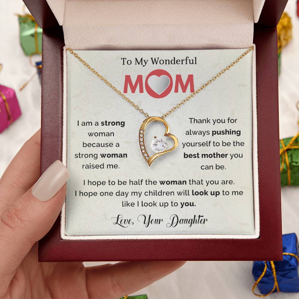 To My Mom Heart Necklace Gift