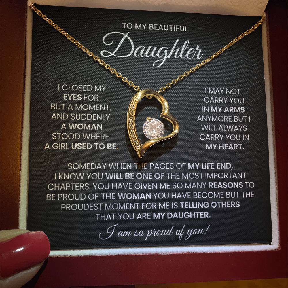 To My Daughter Forever Love Necklace Gift