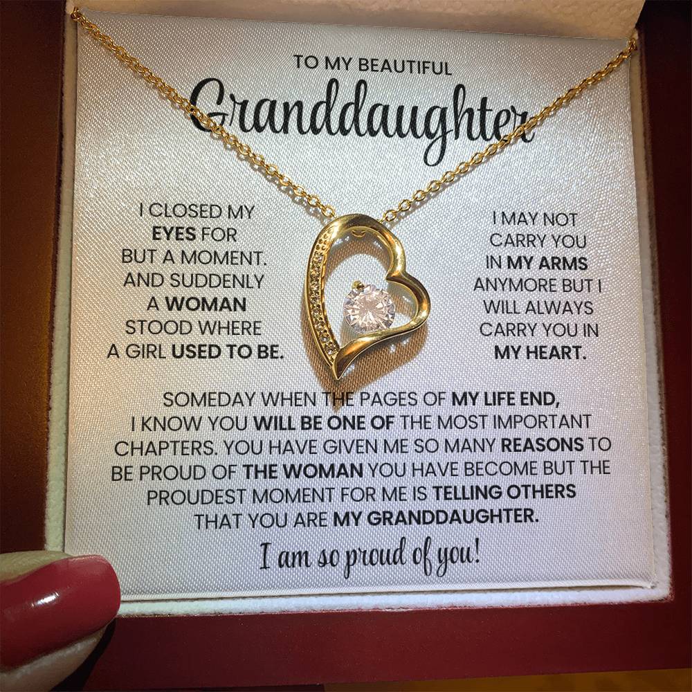 To My Granddaughter Forever Love Necklace Gift