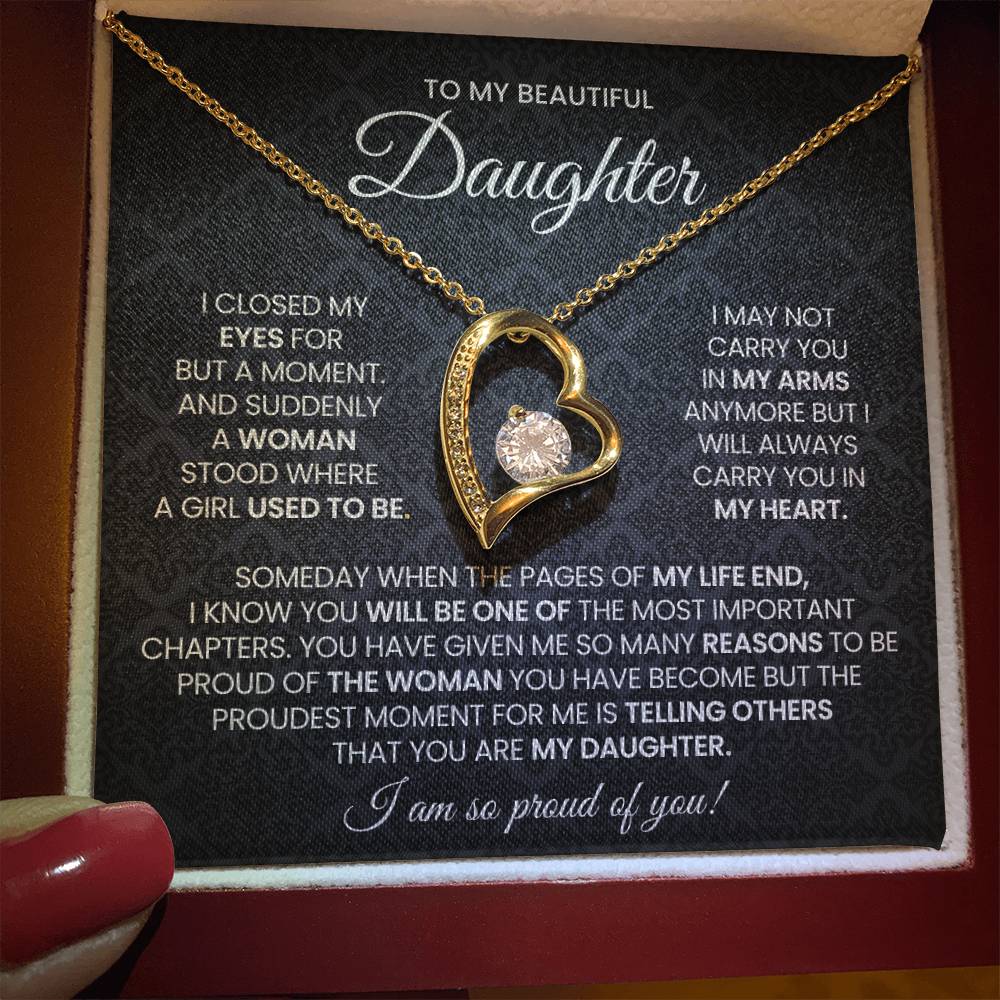 To My Daughter Forever Love Necklace Gift