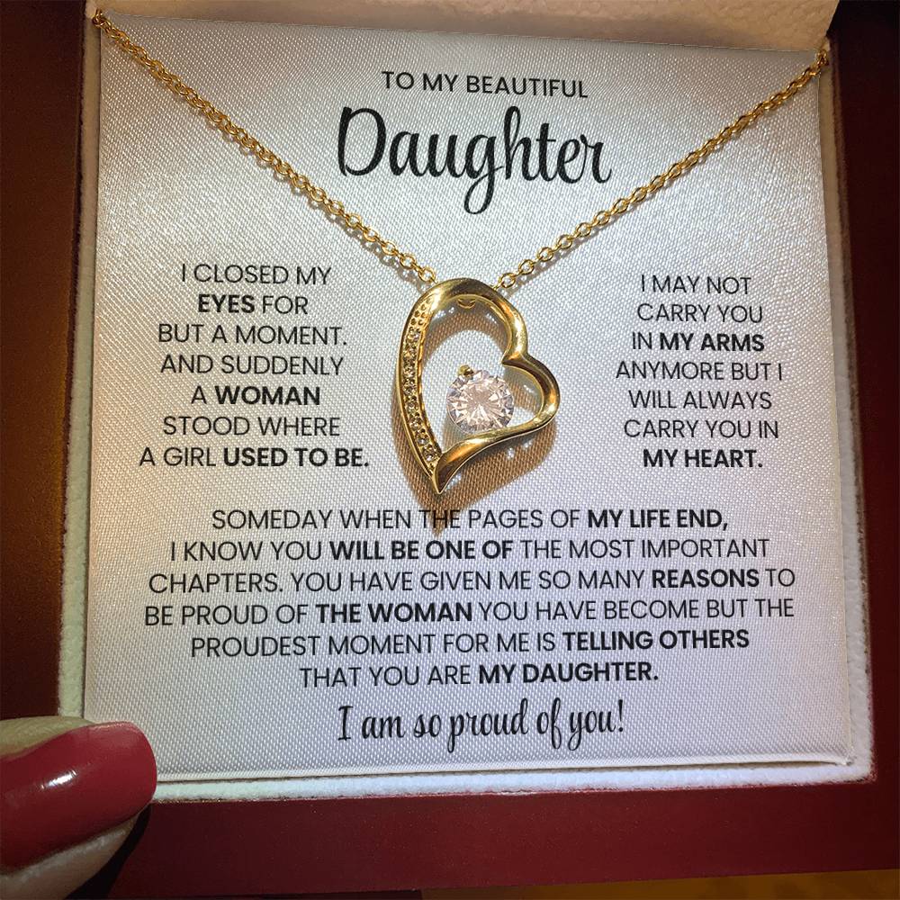 To My Daughter Forever Love Necklace Gift