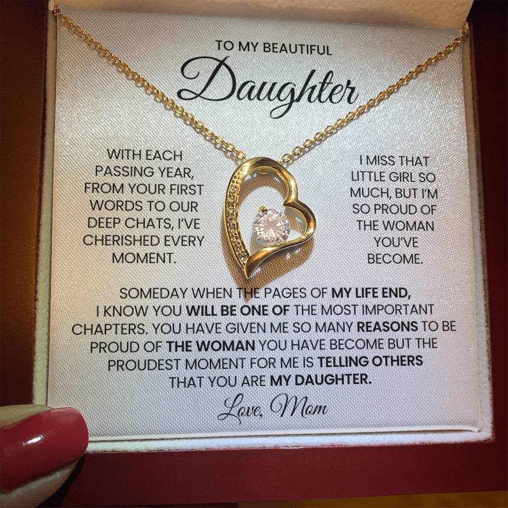 To My Daughter Forever Love Necklace Gift