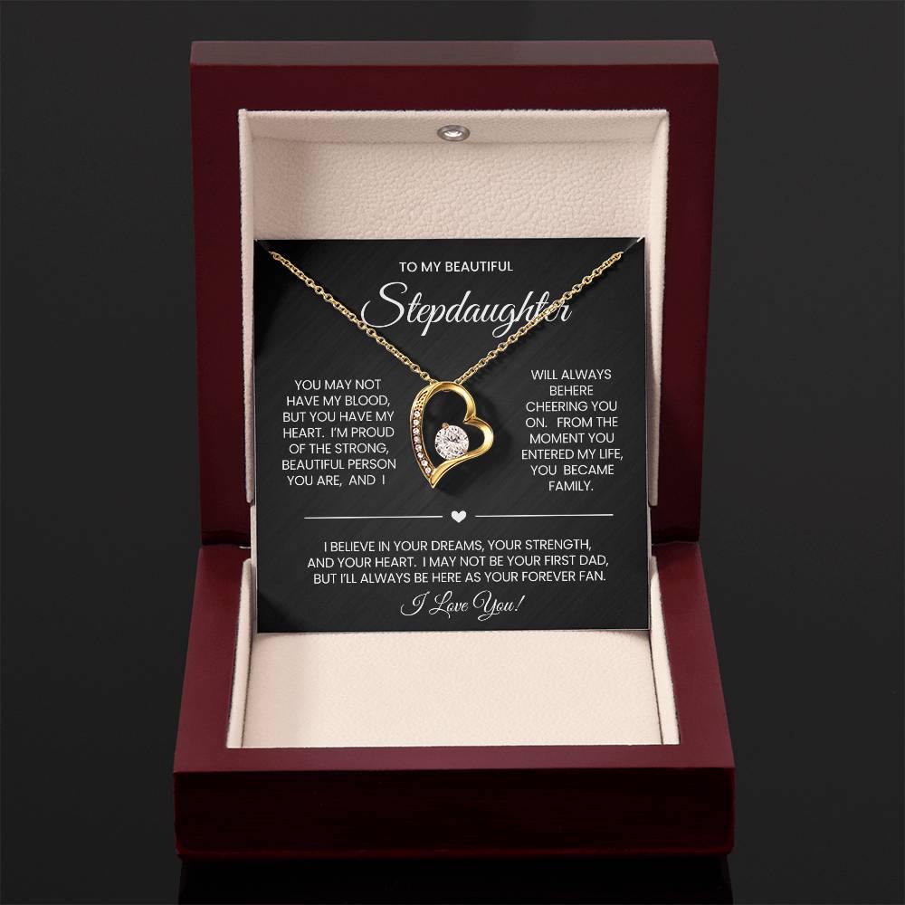 To My Stepddaughter Forever Love Necklace Gift