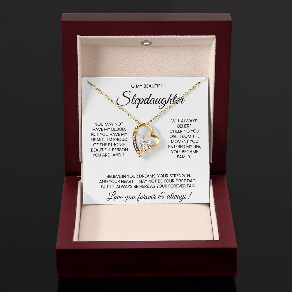 To My Stepddaughter Forever Love Necklace Gift