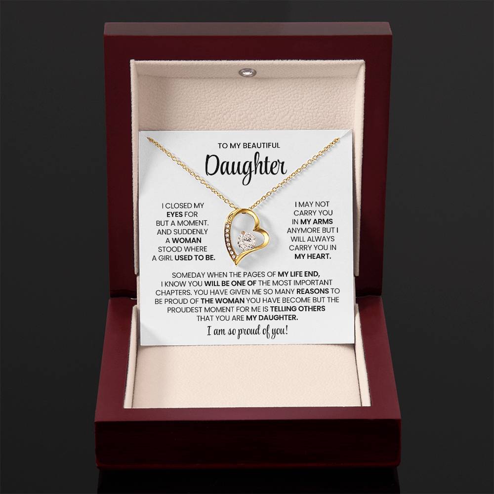 To My Daughter Forever Love Necklace Gift