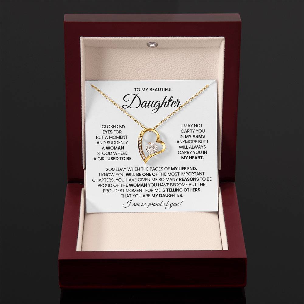To My Daughter Forever Love Necklace Gift