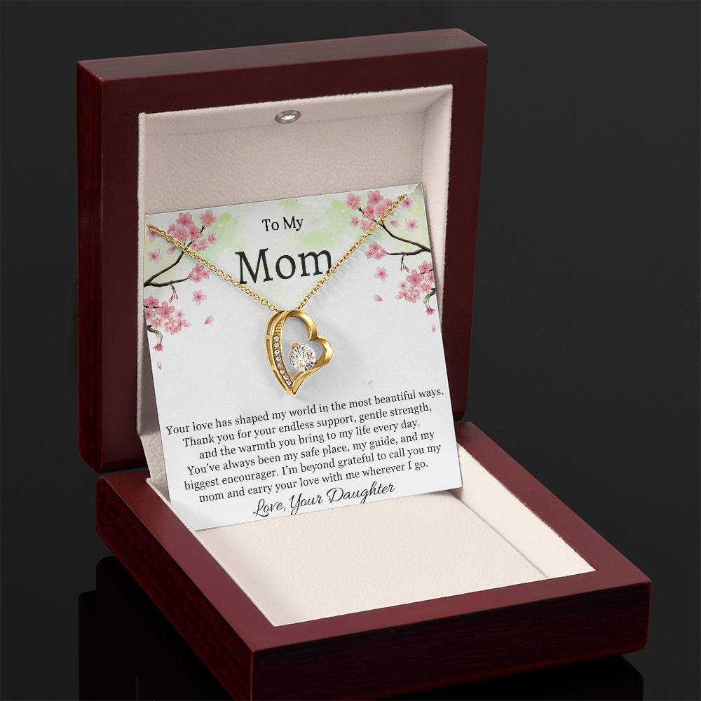 To My Mom Heart Necklace Gift