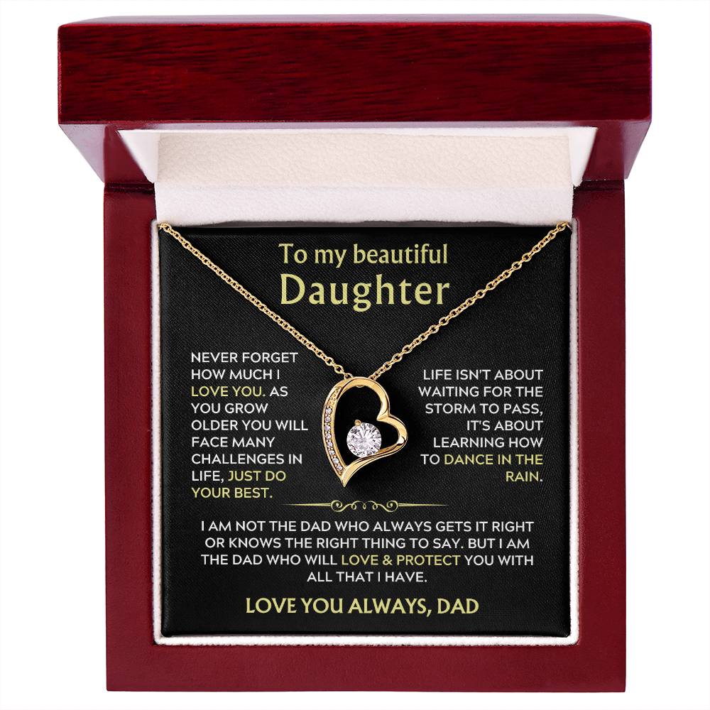 To My Daughter from Dad  Heart Necklace Gift