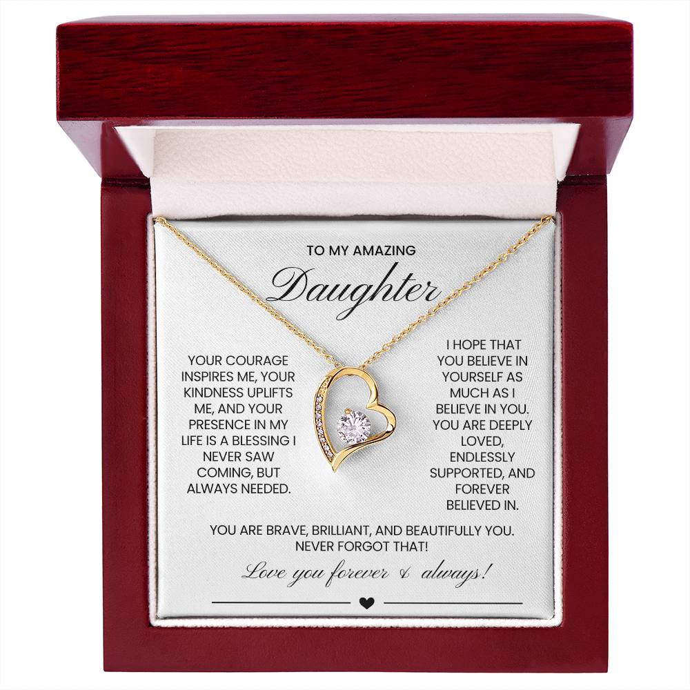 To My Daughter Forever Love Necklace Gift