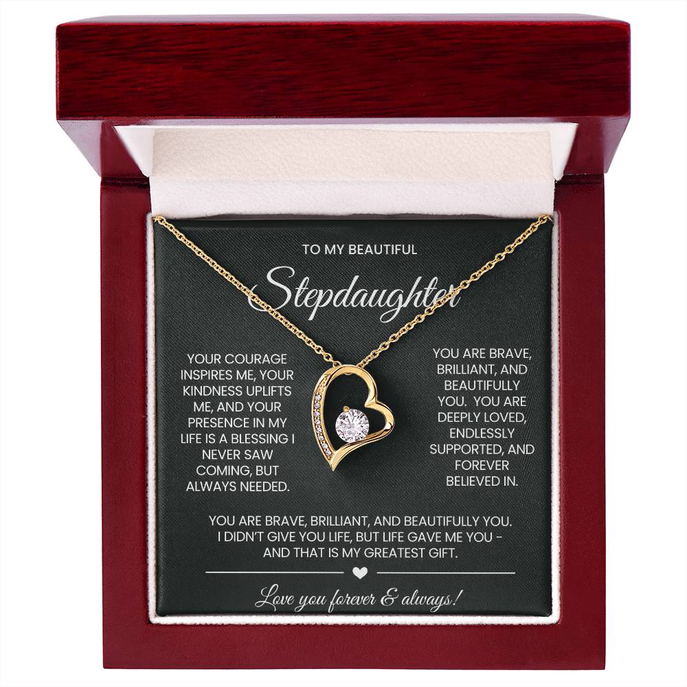 To My Stepddaughter Forever Love Necklace Gift