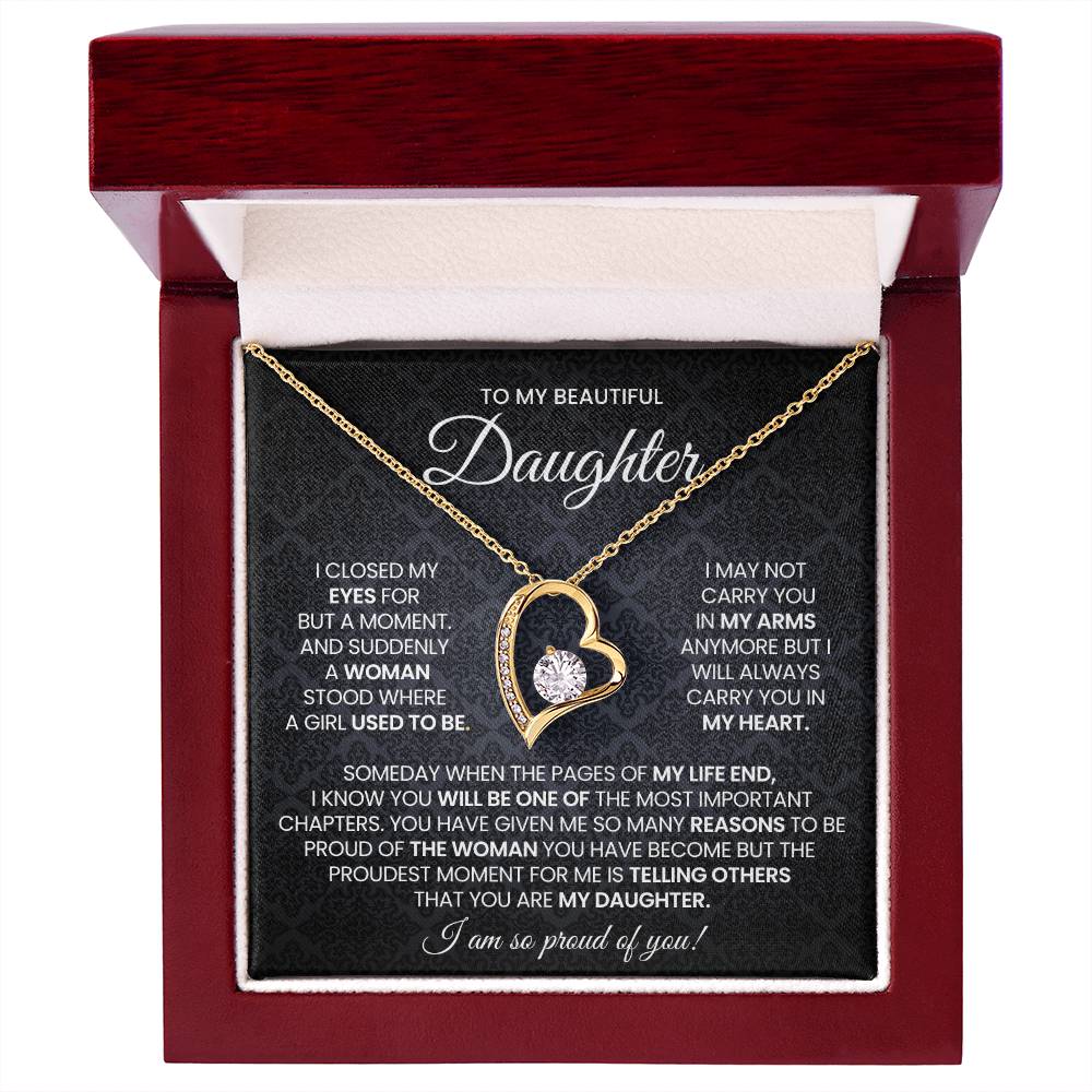 To My Daughter Forever Love Necklace Gift