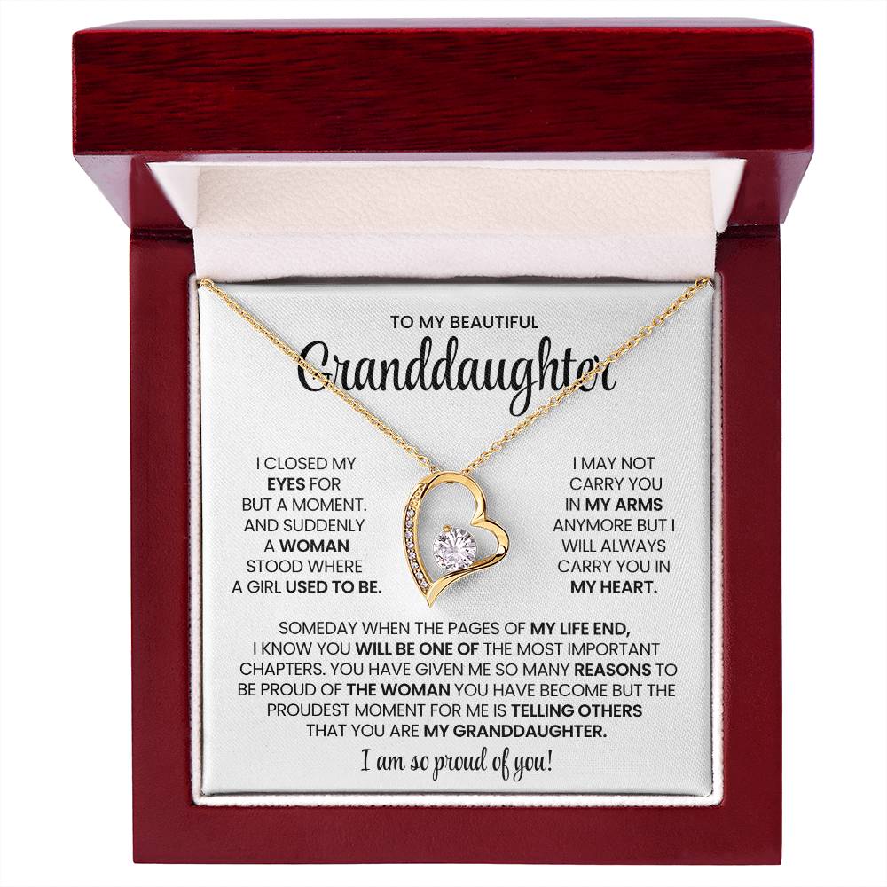 To My Granddaughter Forever Love Necklace Gift