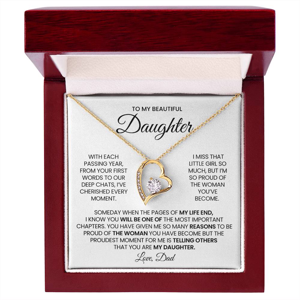 To My Daughter Forever Love Necklace Gift