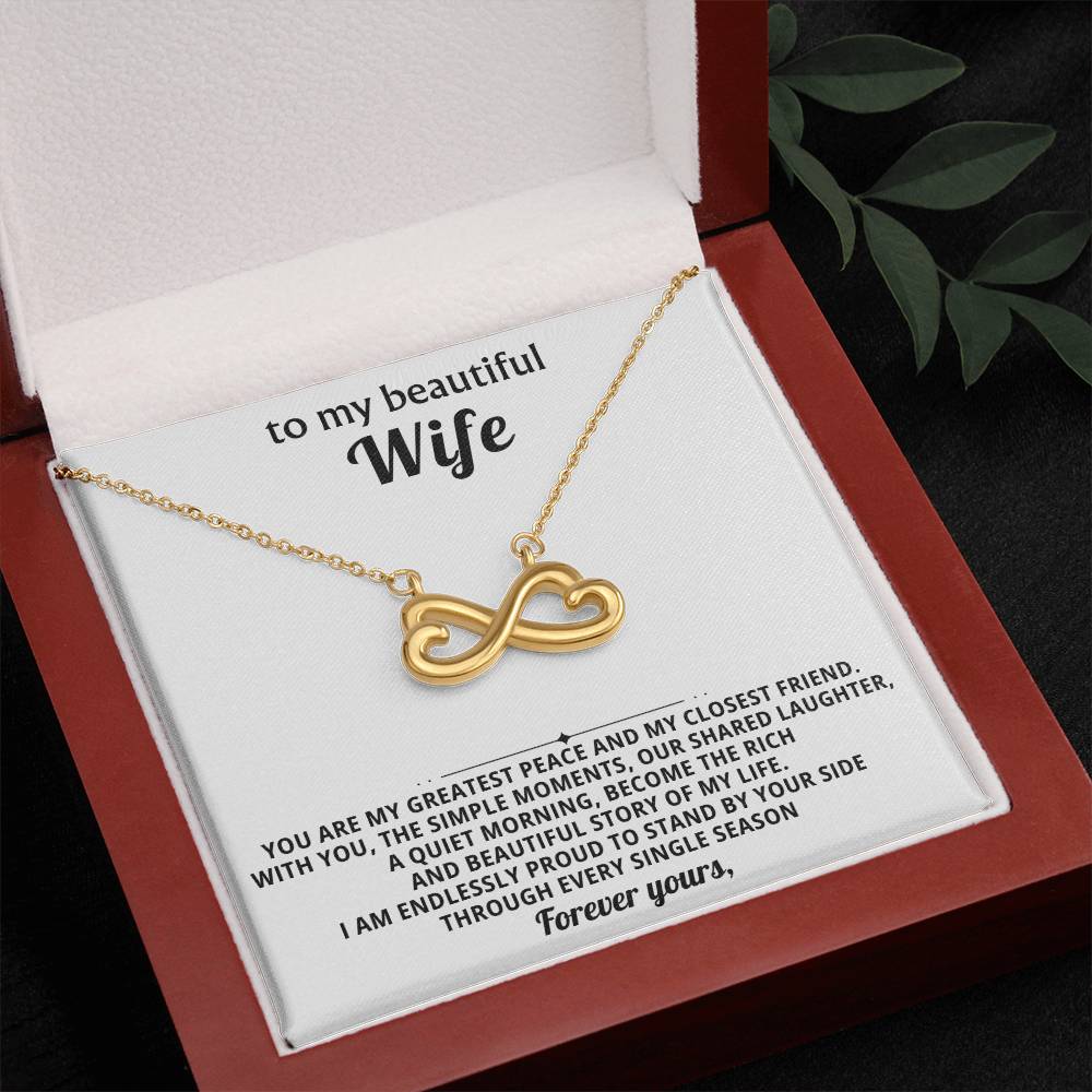To My Wife Infinity Hearts Necklace Gift