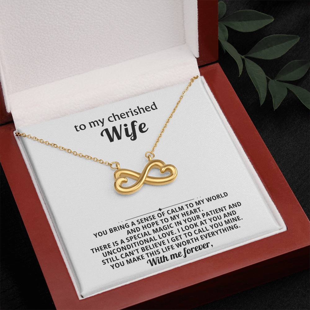 To My Wife Infinity Hearts Necklace Gift