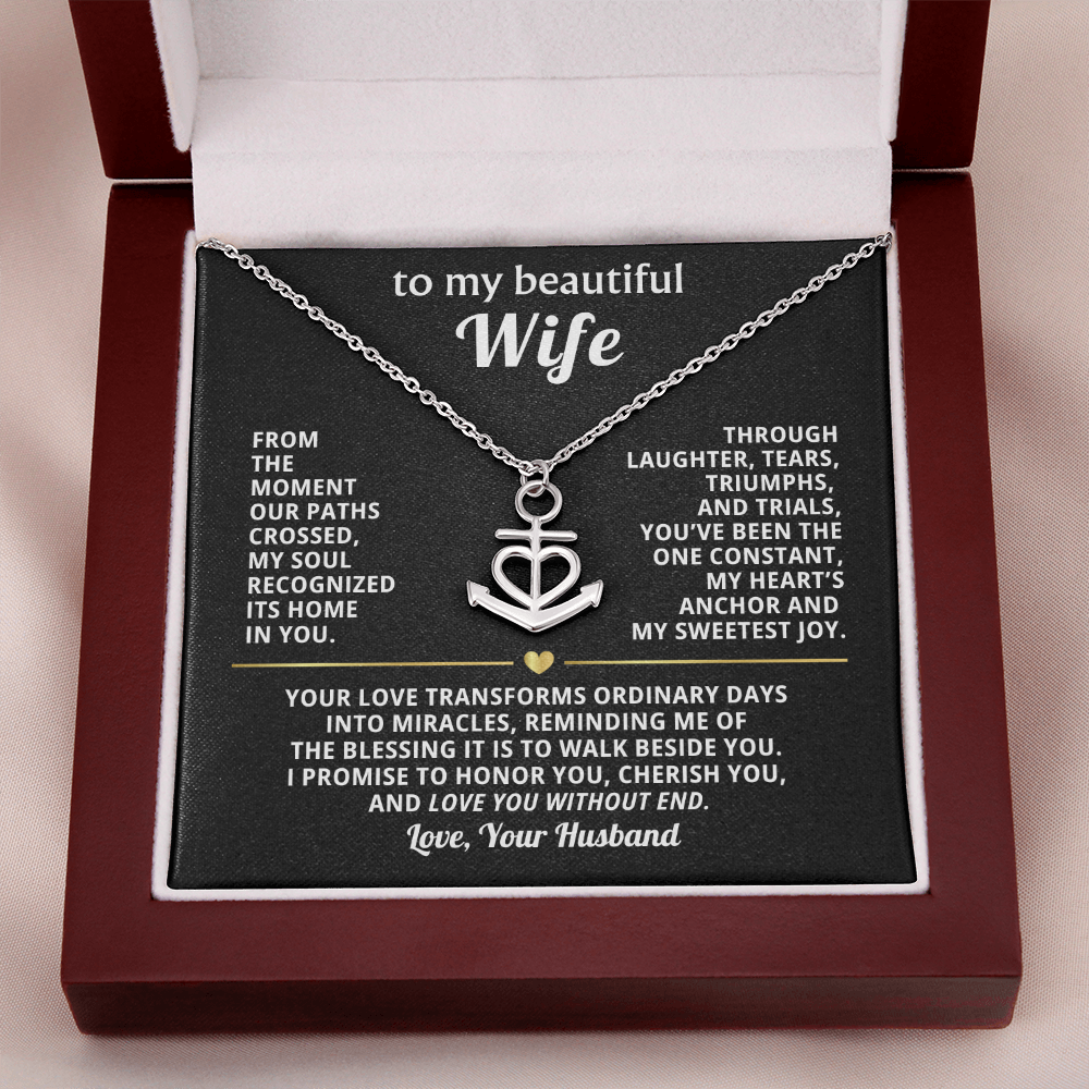 Wife Necklace Gift - You Are My Anchor