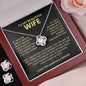 To My Wife Love Knot Necklace & Earring Gift Set