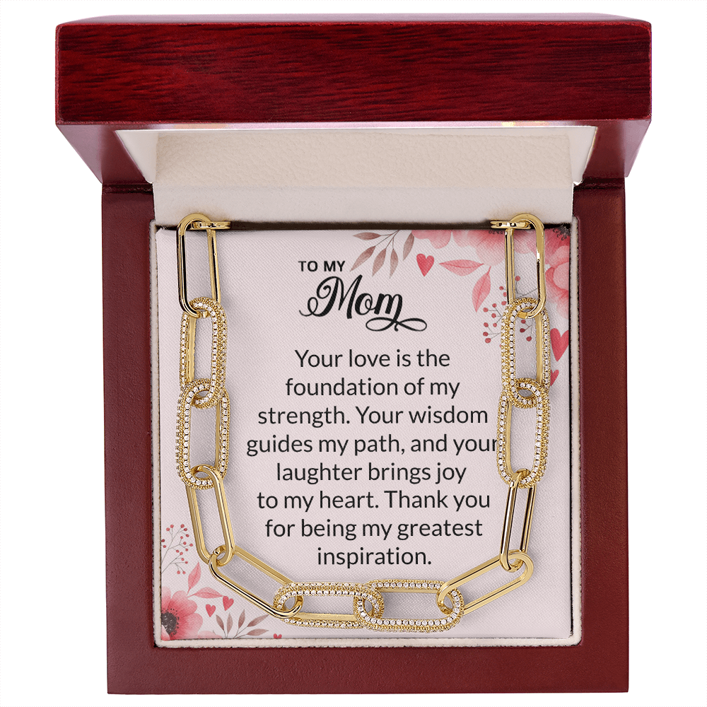 Mom Forever Linked Paperclip Chain Necklace