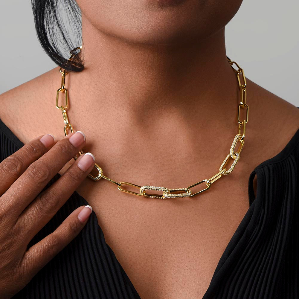 Mom Forever Linked Paperclip Chain Necklace