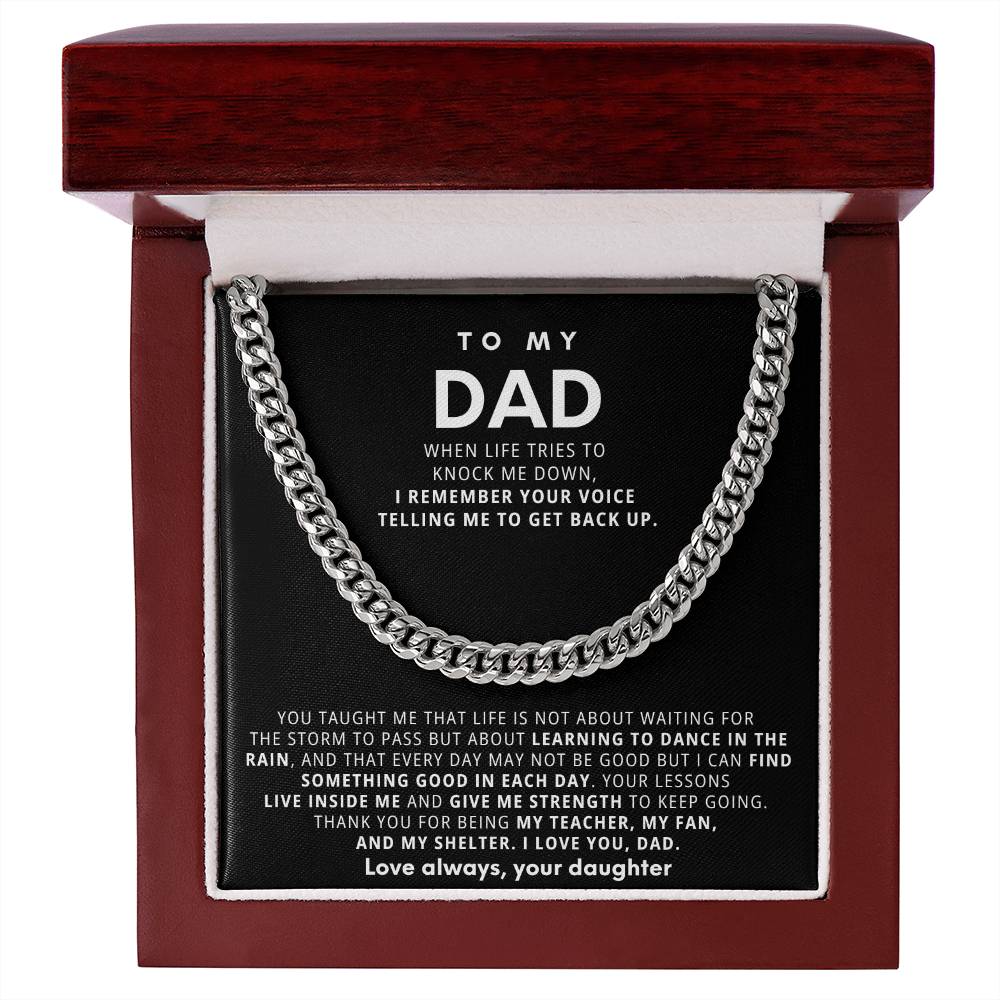 Dad Cuban Link Chain Necklace Gift from Daughter