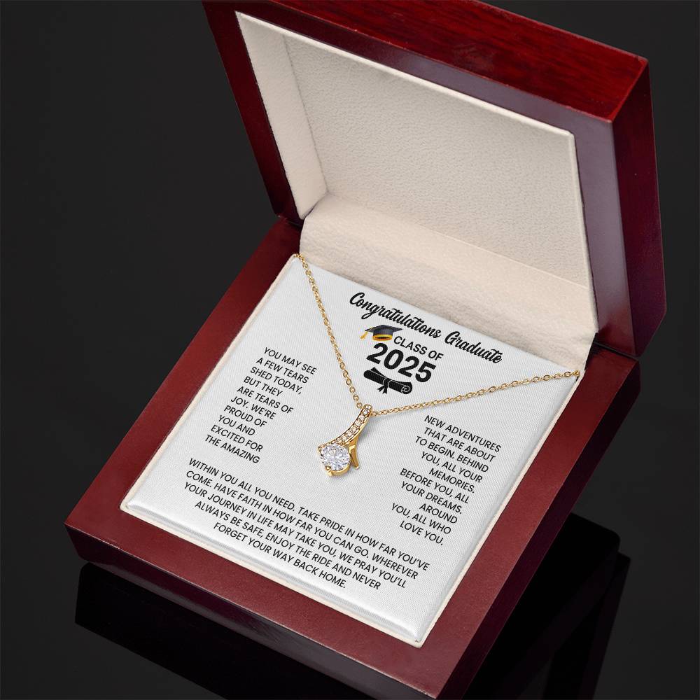 Class of 2026 Graduation Necklace Gift Petite Ribbon