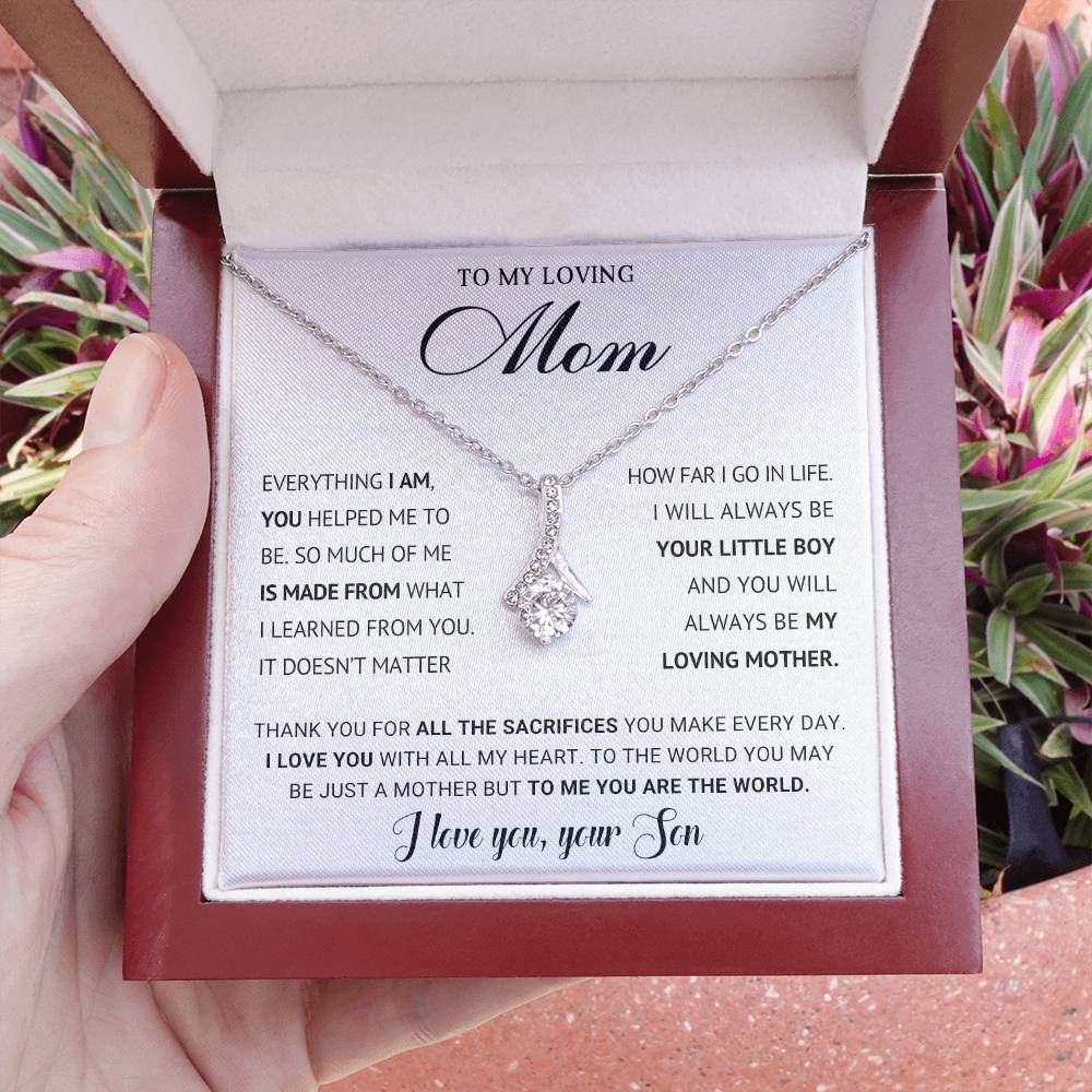 Mom Petite Ribbon Necklace
