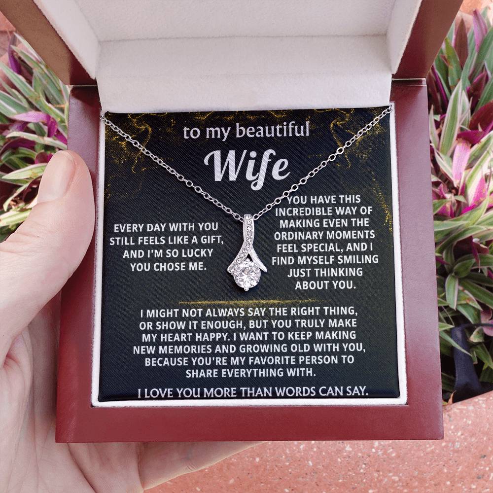 To My Wife Alluring Beauty Necklace Gift