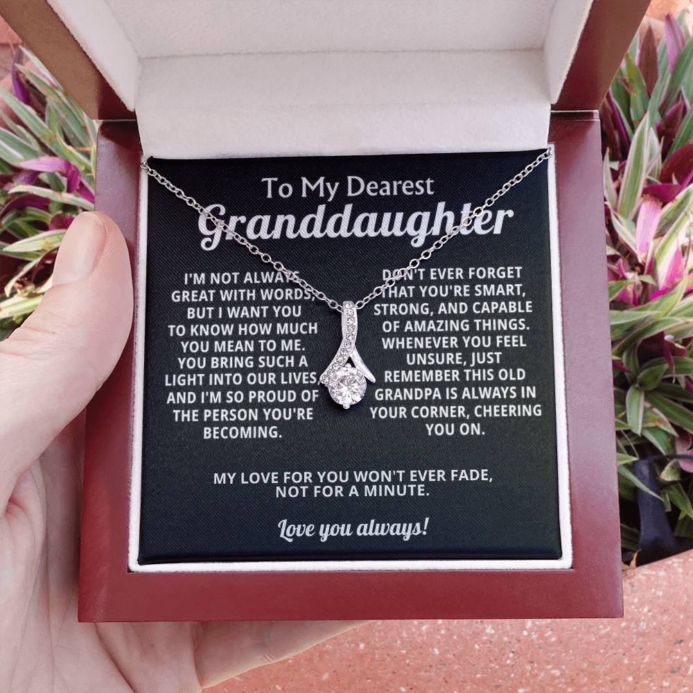 Granddaughter Petite Ribbon Necklace