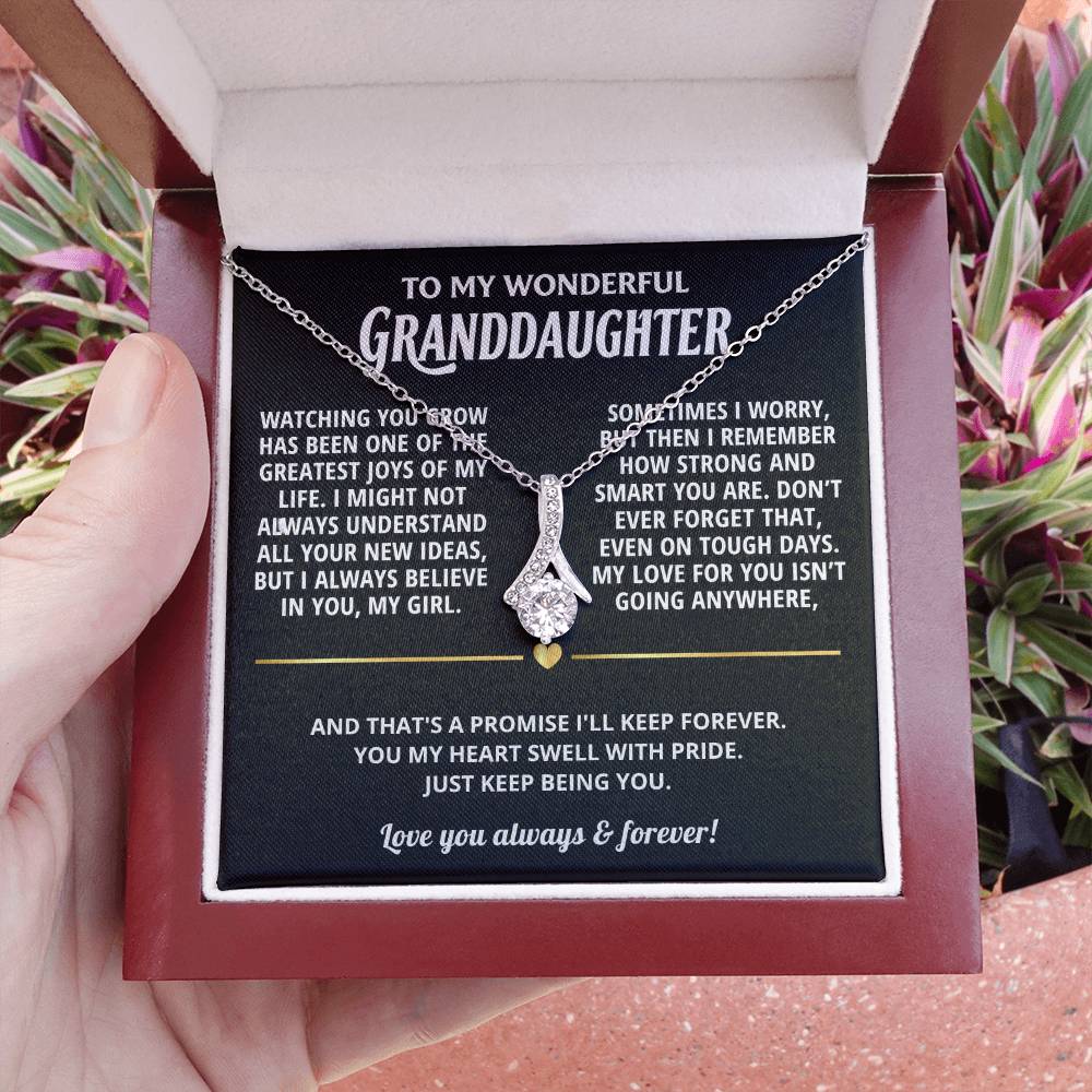 Granddaughter Petite Ribbon Necklace