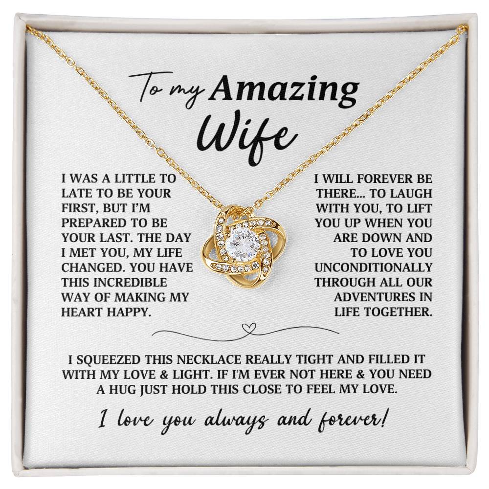My Amazing Wife Love Knot Necklace Gift