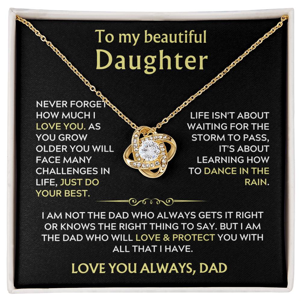 Dad to Daughter Love Knot Necklace Gift