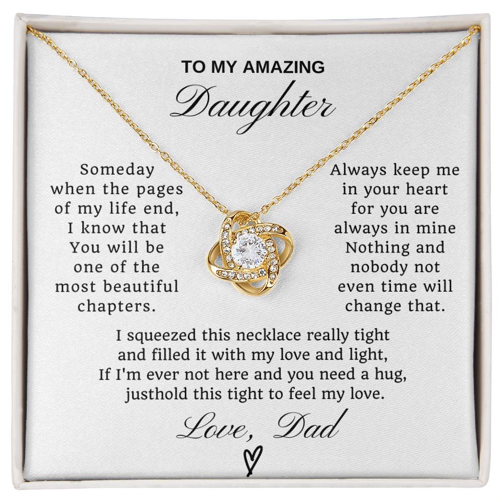 To My Daughter Love Knot Necklace
