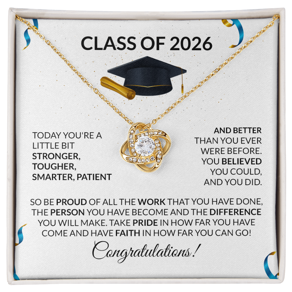 Class of 2026 Graduation Love Knot Necklace