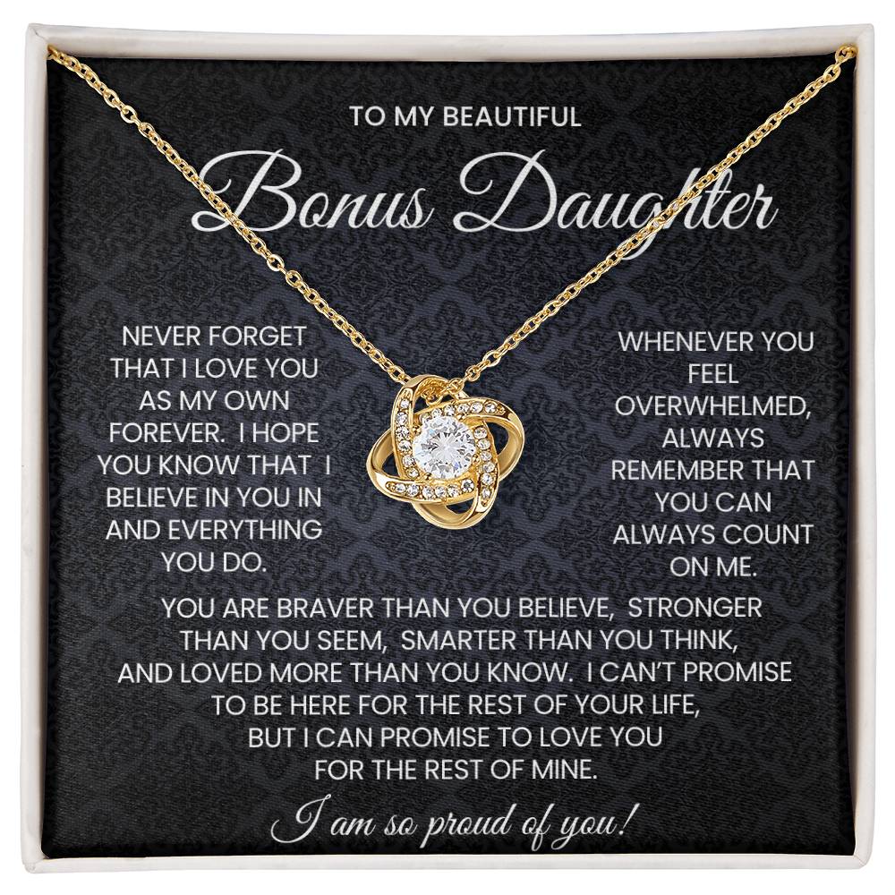 Bonus Daughter Love Knot Necklace Gift
