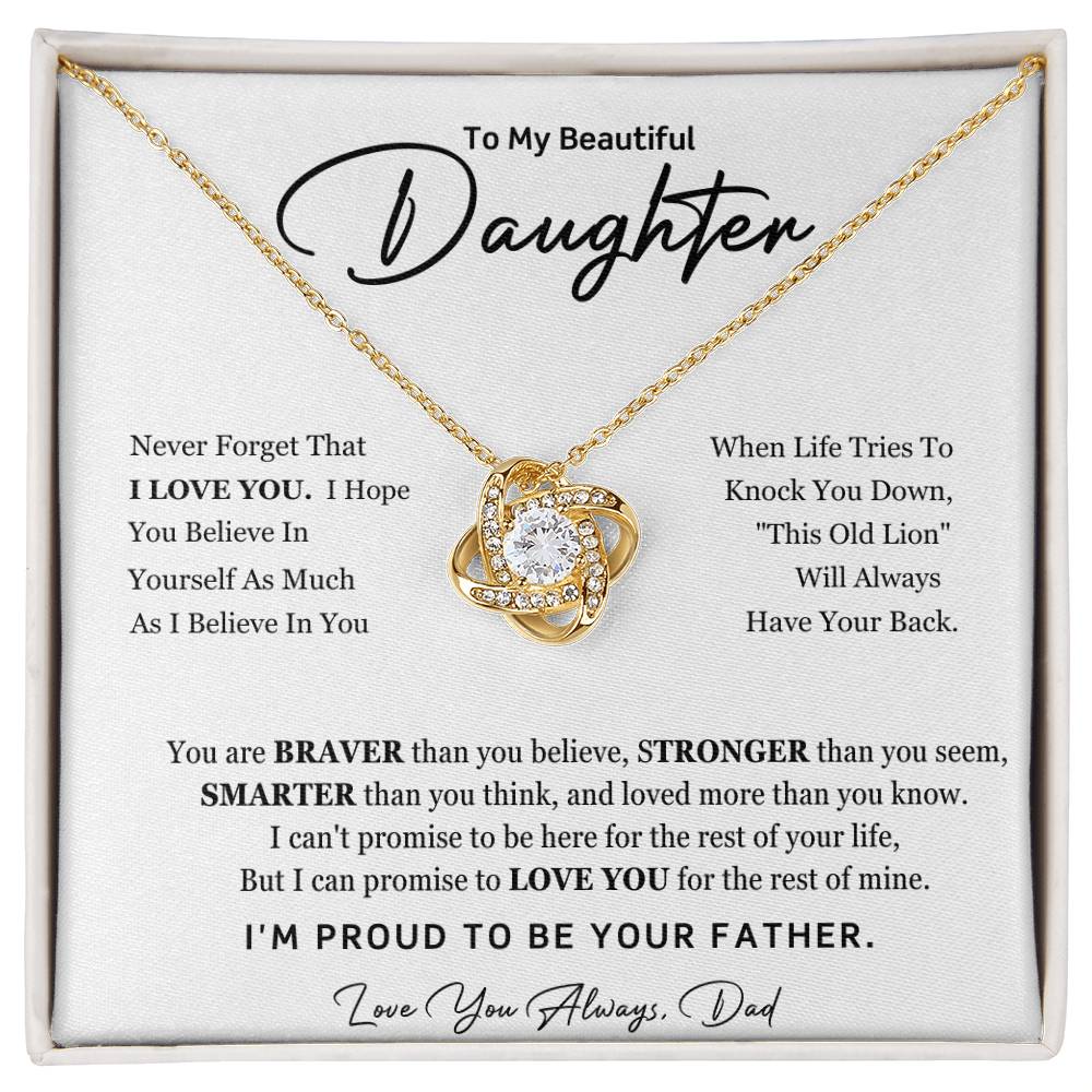 Daughter from Dad Love Knot Necklace
