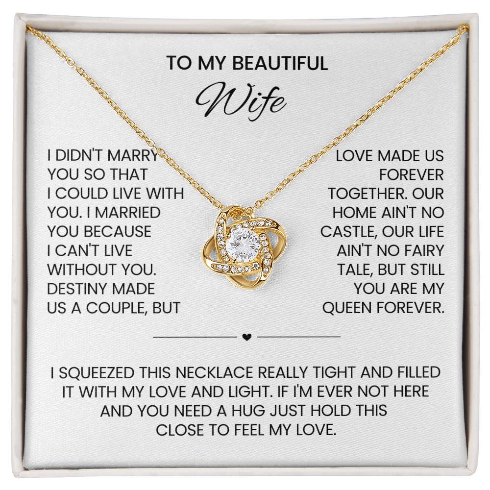 To My Wife Love Knot Necklace
