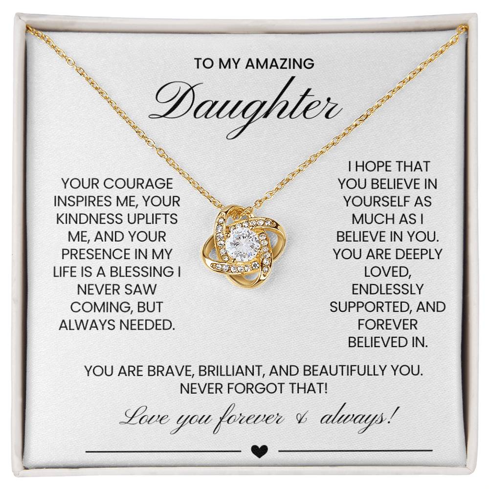 Daughter Love Knot Necklace Gift