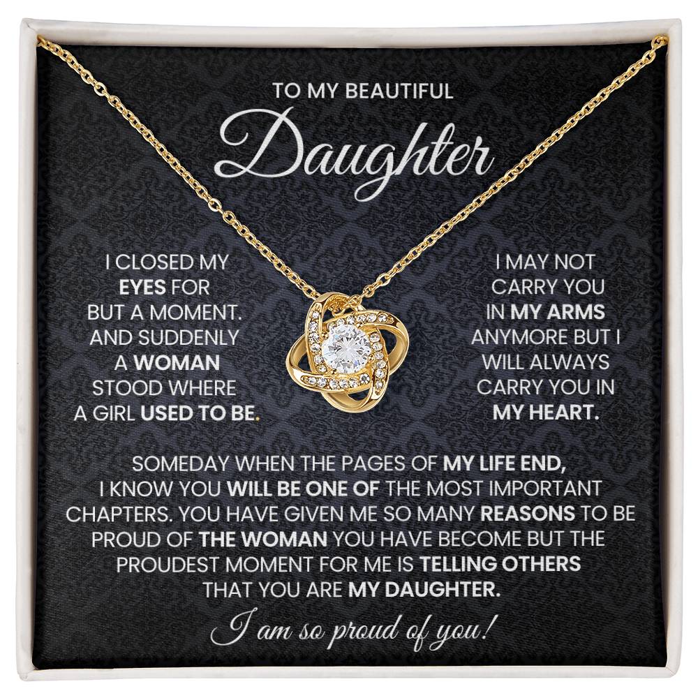 Daughter Love Knot Necklace Gift