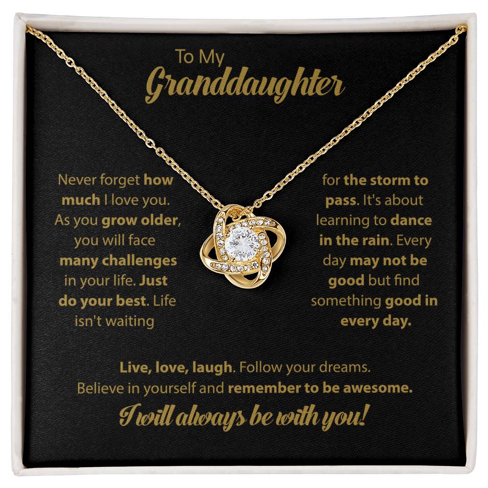 Granddaughter Love Knot Necklace Gift