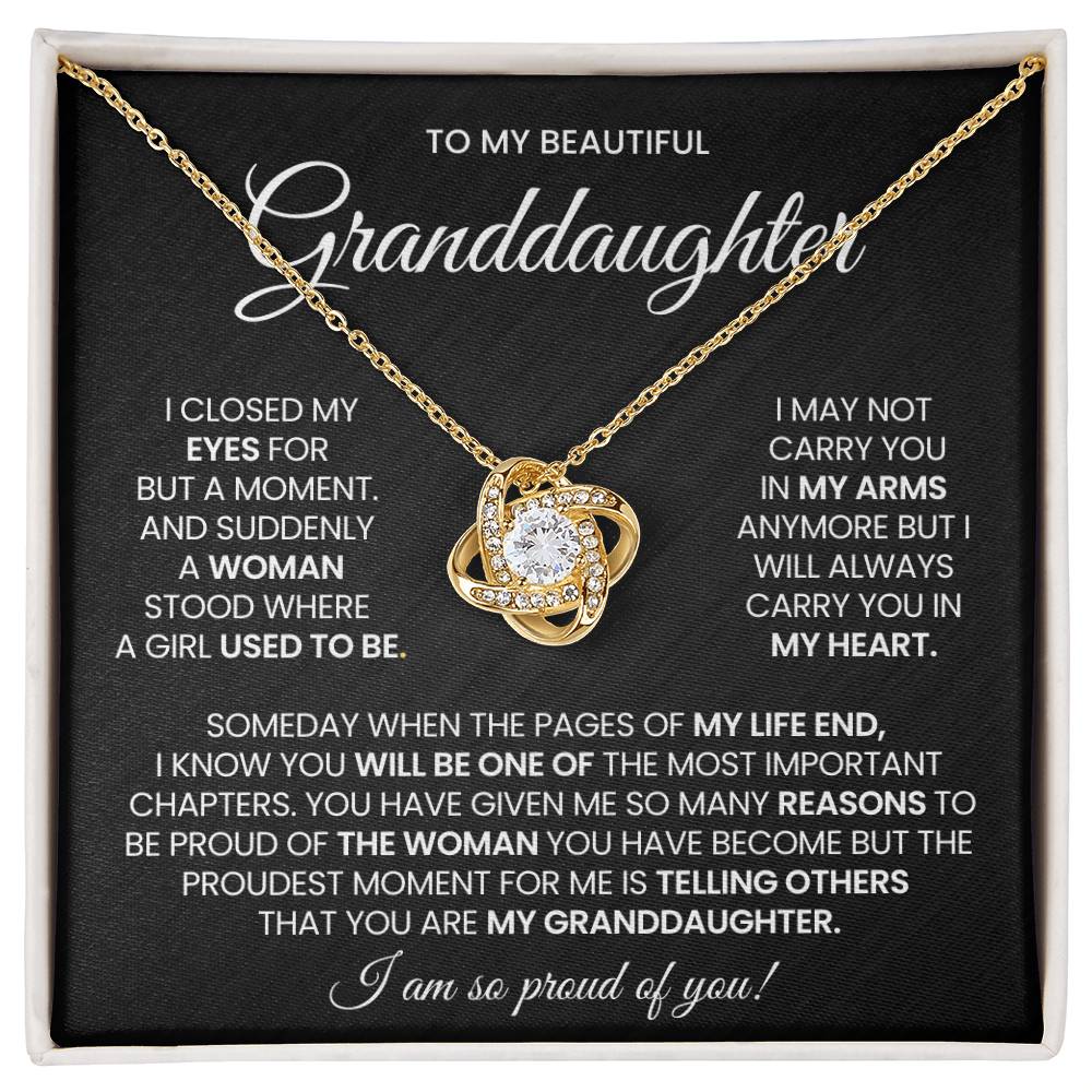 Granddaughter Love Knot Necklace Gift