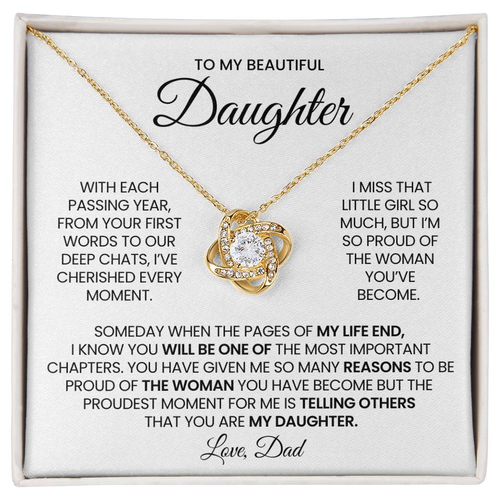 Daughter Love Knot Necklace Gift