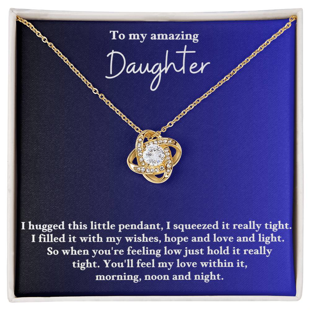 To My Daughter Love Knot Necklace