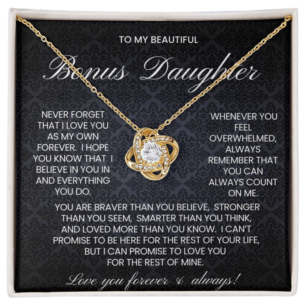 Bonus Daughter Love Knot Necklace Gift