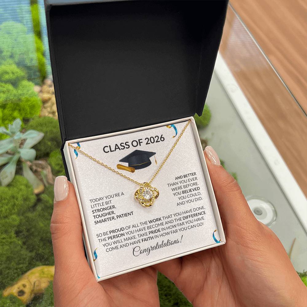 Class of 2026 Graduation Love Knot Necklace