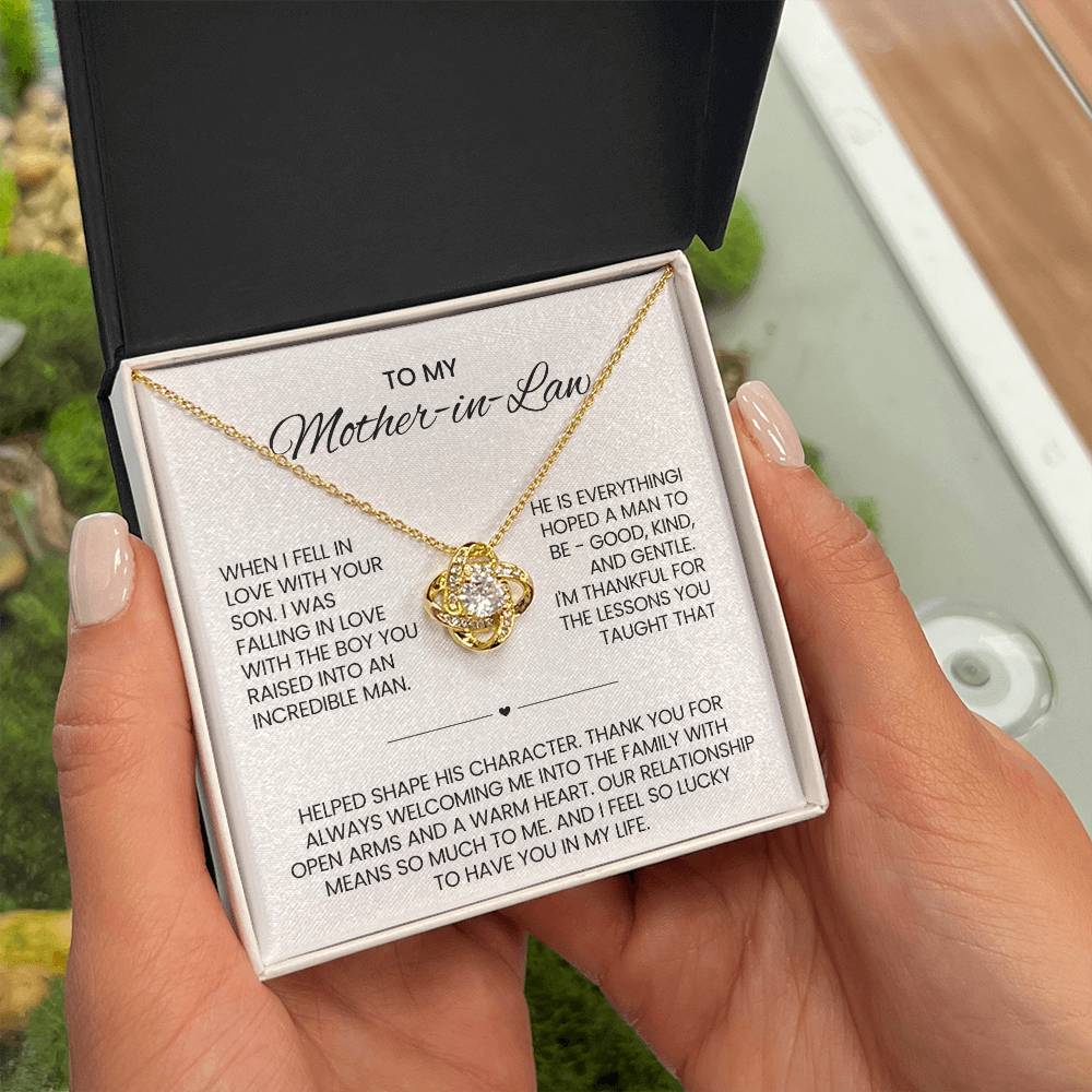 To My Mother in Law Love Knot Necklace