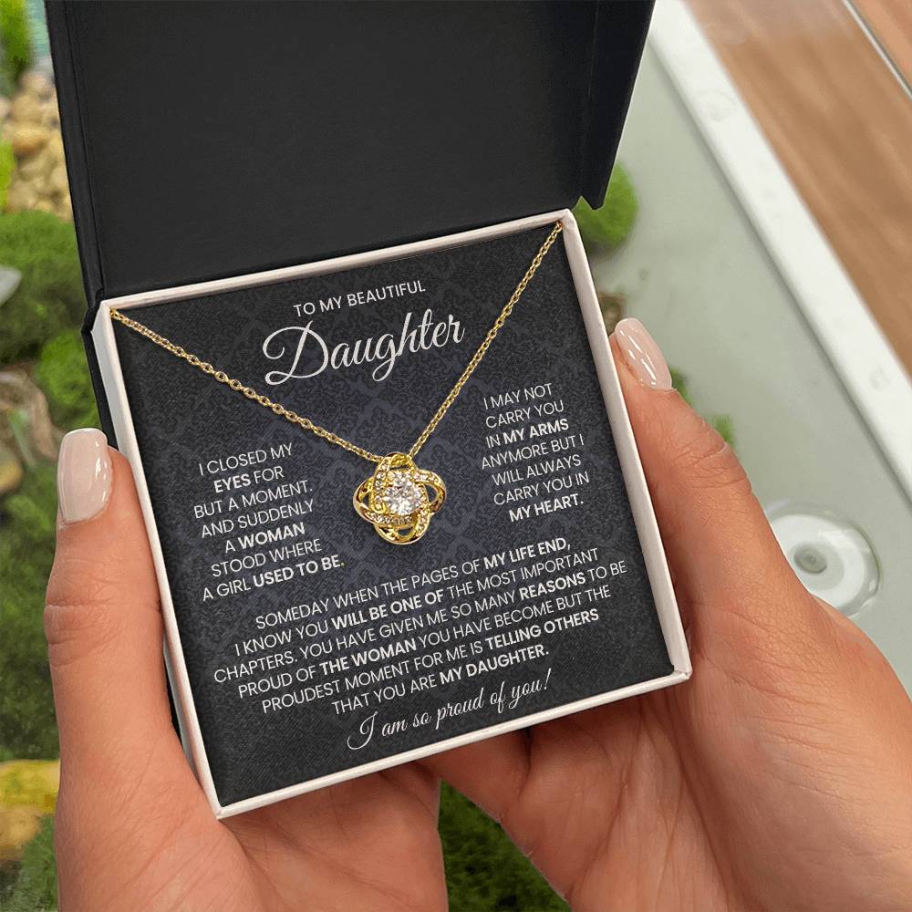 Daughter Love Knot Necklace Gift