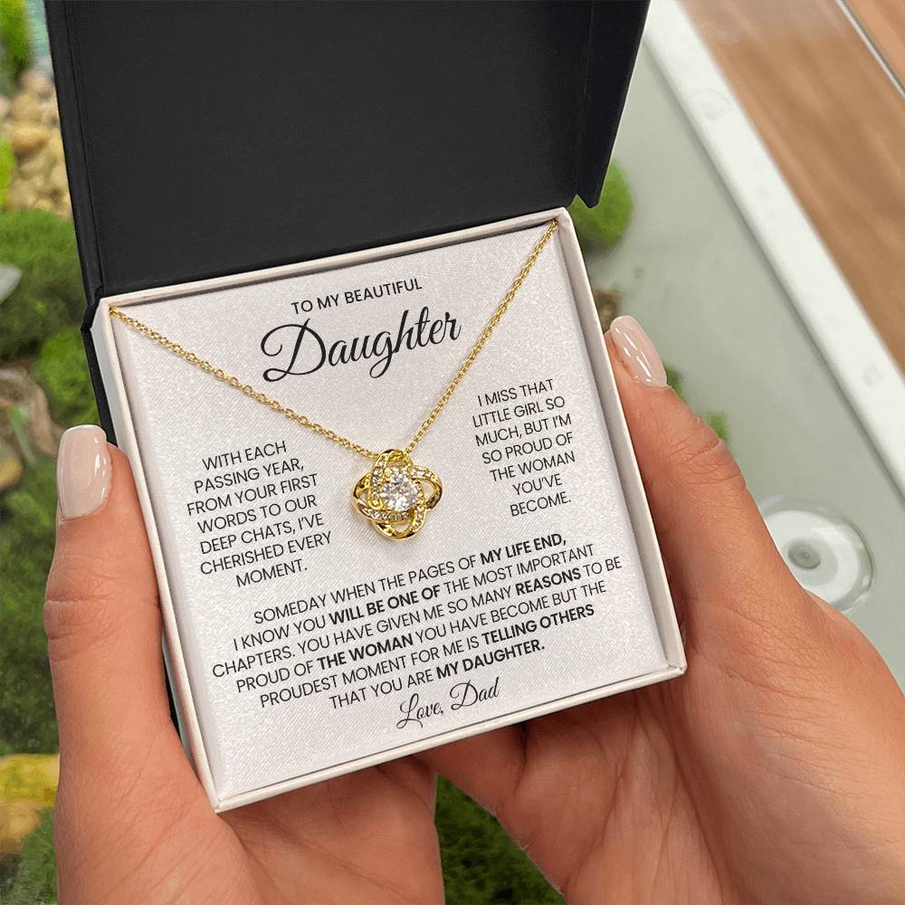 Daughter Love Knot Necklace Gift