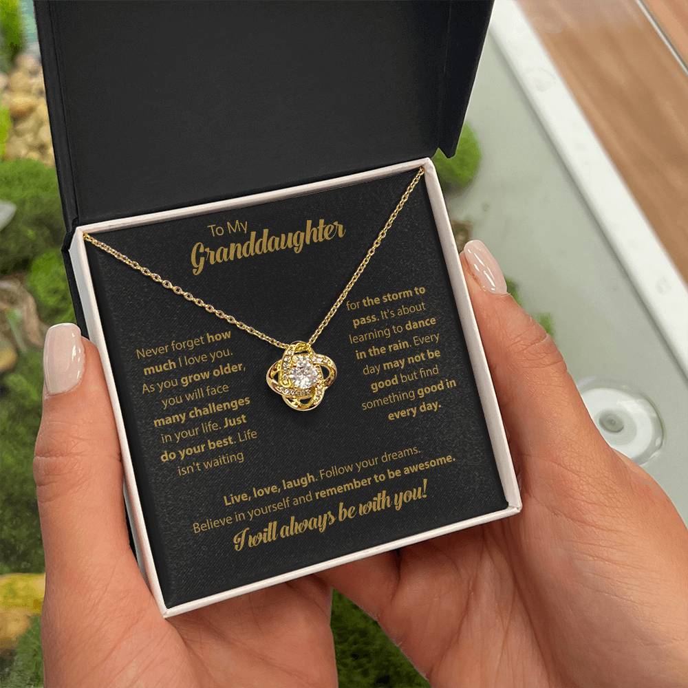 Granddaughter Love Knot Necklace Gift