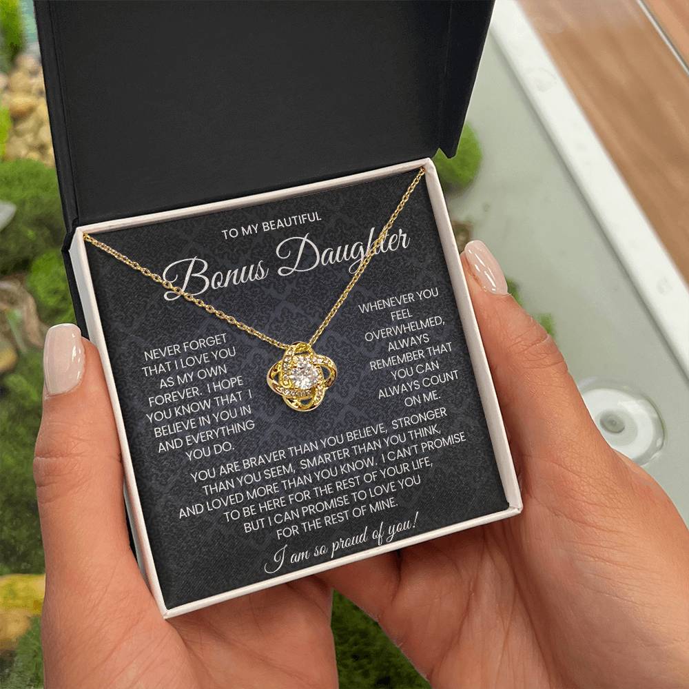 Bonus Daughter Love Knot Necklace Gift