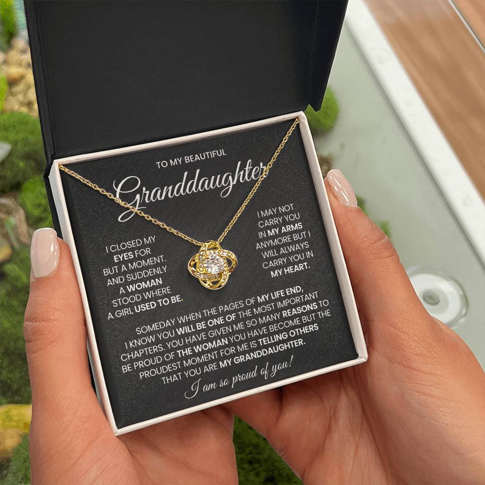 Granddaughter Love Knot Necklace Gift